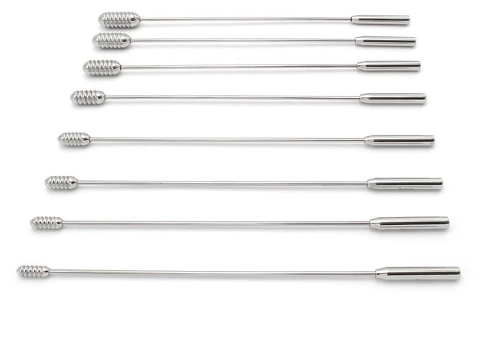 Kiotos - Set Met Geribbelde Rosebud Dilators/sounds In Luxe etui - 8 Stuks