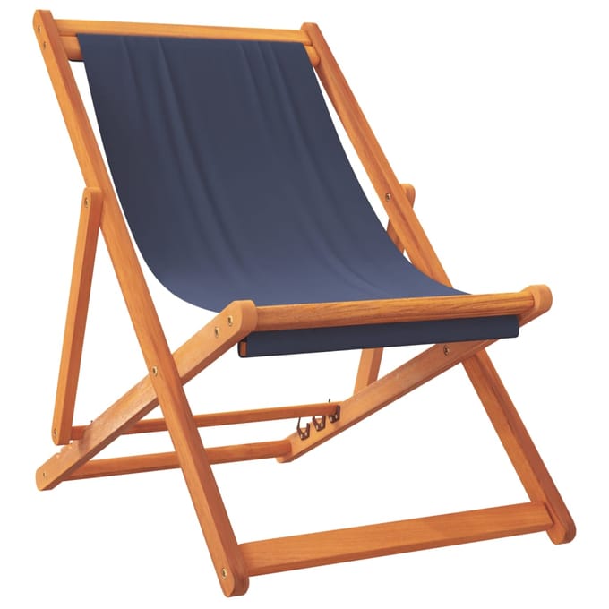 vidaXL - Opklapbare - stoelen, - 2 - stuks, - blauwe - stof