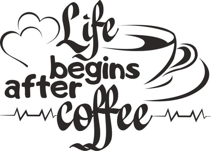 Decoratieve muur - raam sticker life begins after coffee