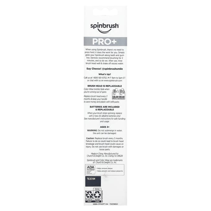 Tête à double action de brossage, Brosse à dents électrique, Souple, 1 Brosse à dents orange