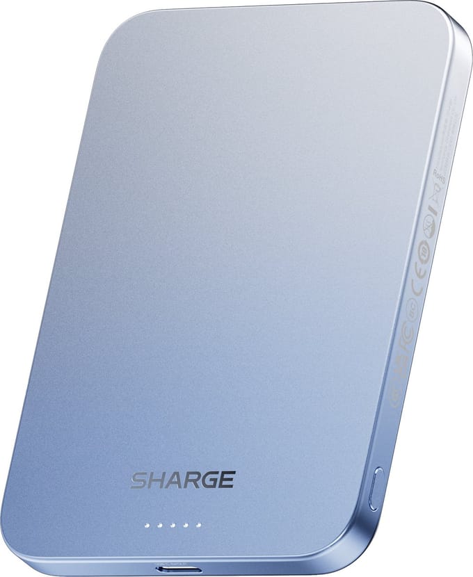 SHARGE AeroMag 5k Qi2 Powerbank - Blauw