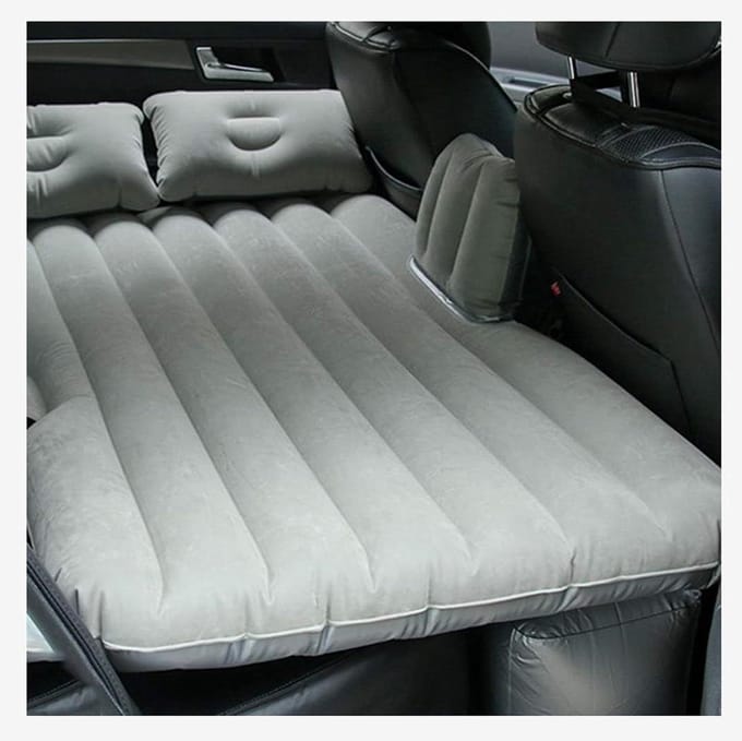 Luchtbed Auto - Opblaasmatras - Comfortabel Reizen - Zelfopblaasbaar - 1x1x1 cm - Grijs