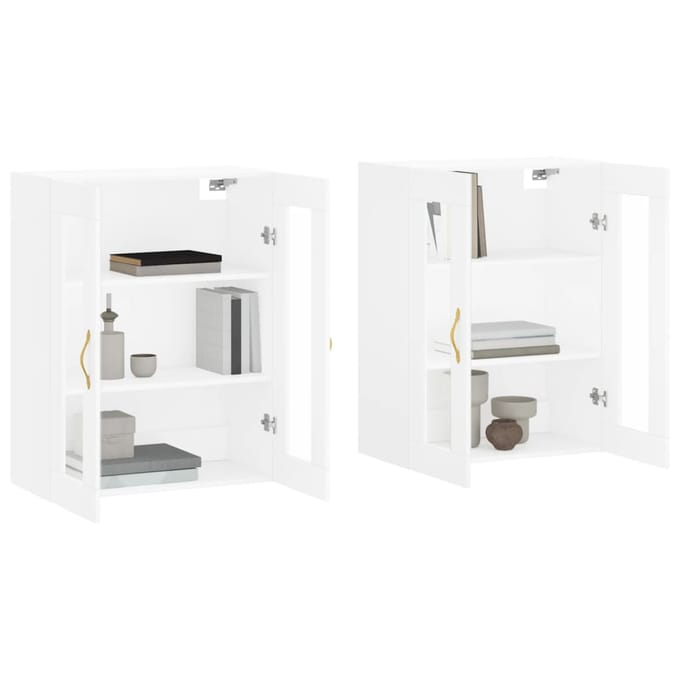 vidaXL - Hangkasten - 2 - st - bewerkt - hout - wit