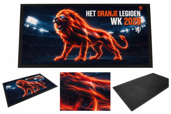 WK 2026 deurmat - deurmat - droogloopmat - schoonloopmat - wk 2026 mat - Het Oranje Legioen WK 2026 - 45 x75 cm
