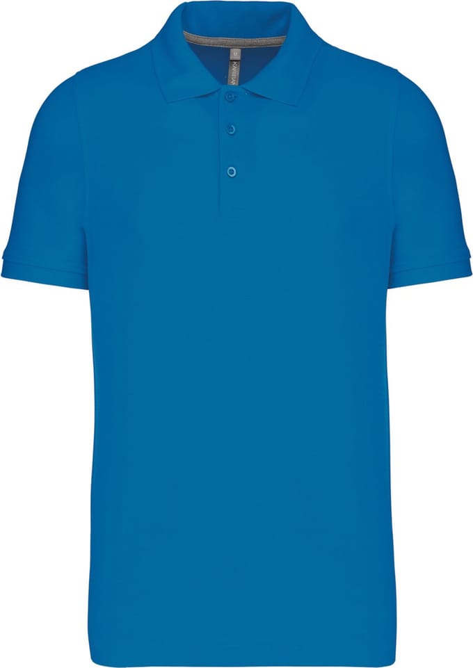 Herenpolo korte mouwen met knopen merk Kariban Tropical Blue - M