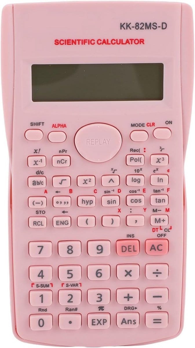 Wetenschappelijke Rekenmachine 12-cijferig Multifunctioneel voor Studie & Werk - Roze