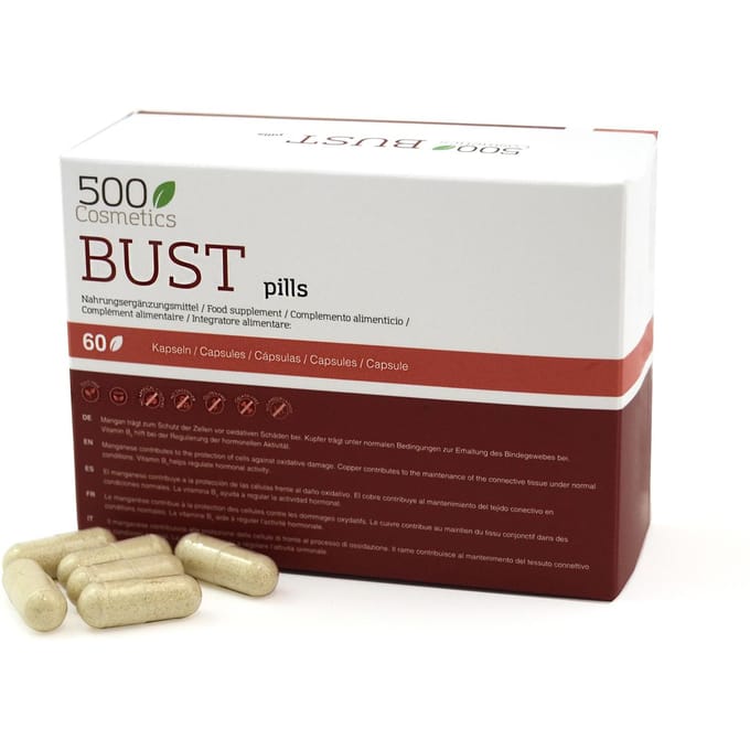 500COSMETICA BUST PILLS, capsules om borsten te verstevigen en te vergroten Unique wit/bruin