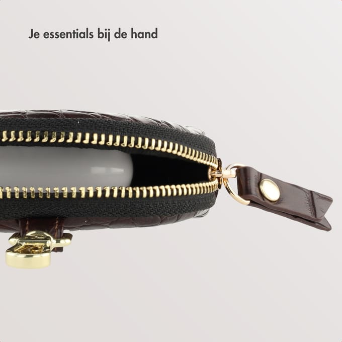 Selencia Mini Pouch - Sleutelhanger Telefoontasje - Choco Brown