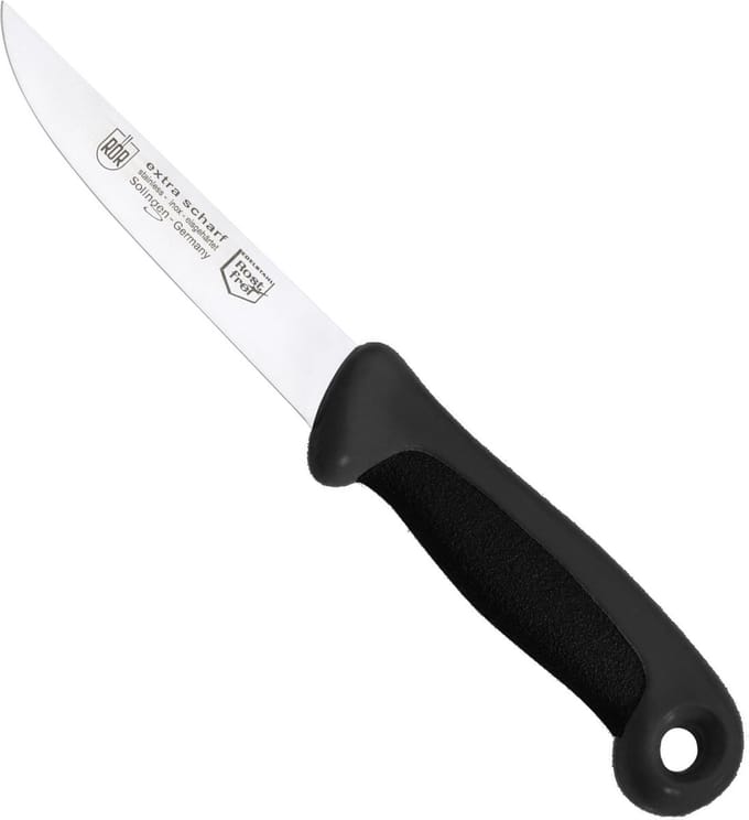 RÖR Solingen Universeelmes – Extra Grip – RVS – Lemmet 13 cm – Zwart