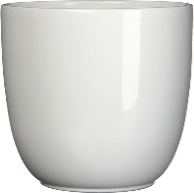 Mica Decorations Bloempot - keramiek - wit - 11 x 12 cm - plantenpotten