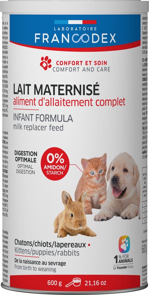 Francodex Instant Formula Melkvervanger voor Puppy, Kitten en Konijn 600g