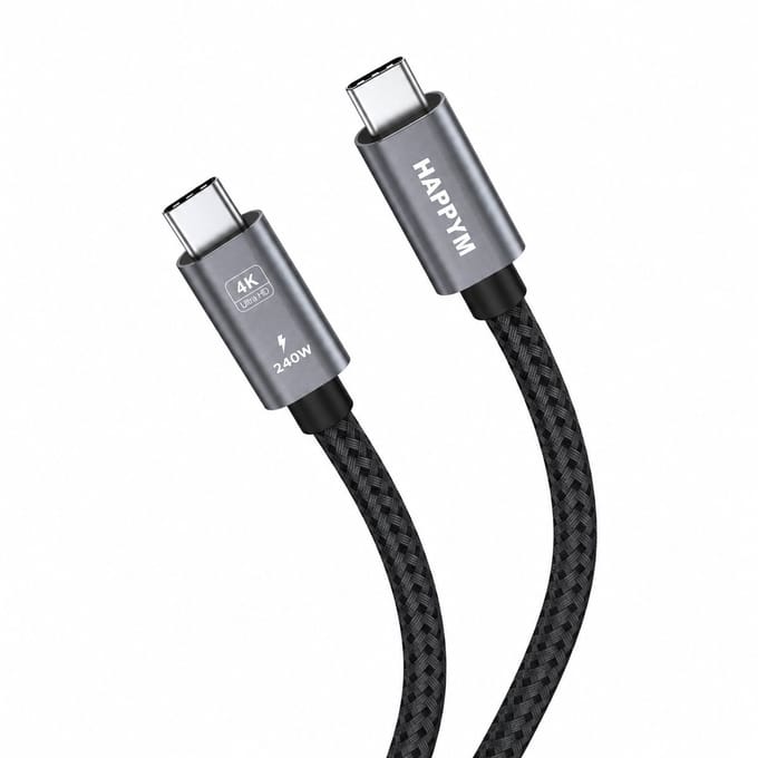 USB-C naar USB-C Kabel 3 Meter – USB 3.2 Gen2x2 – 20Gbps Dataoverdracht – 240W Power Delivery – 4K 60Hz