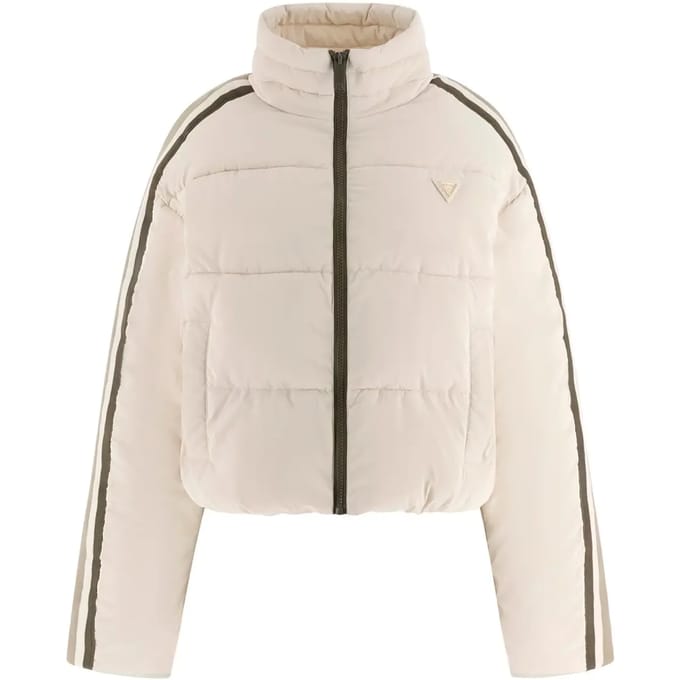 Dames asymmetrische parka met contrastbanden Guess
