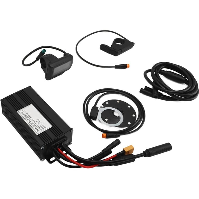 DC24V 36V 48V 26A 3 Modi Borstelloze Controller met EN06 Paneel Elektrische Fiets Duimgas black