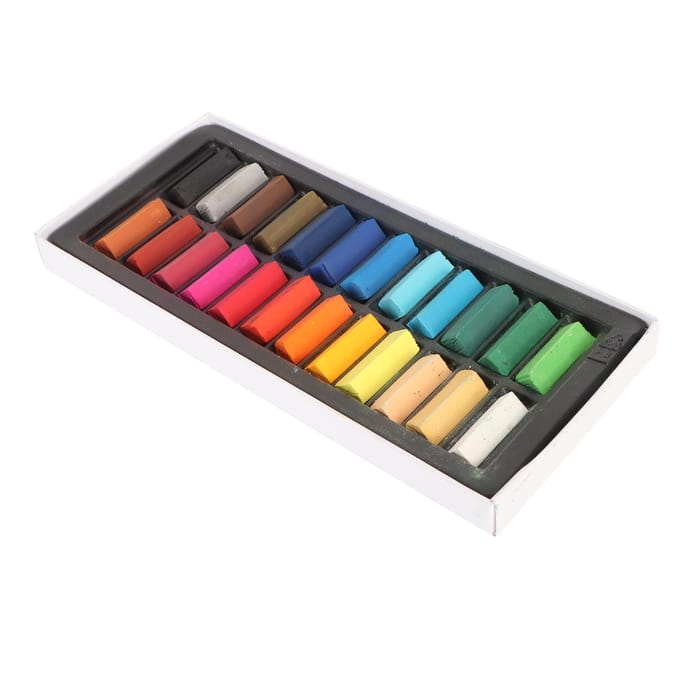 24 Kleuren Zachte Pastelkrijtjes Set Lichtbestendig Vervaagbestendig Gemakkelijk te Mengen Tekenpastelkrijt voor yellow