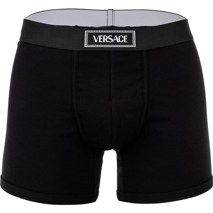 Versace Trunk Tex Geribde Katoenen Boxershort