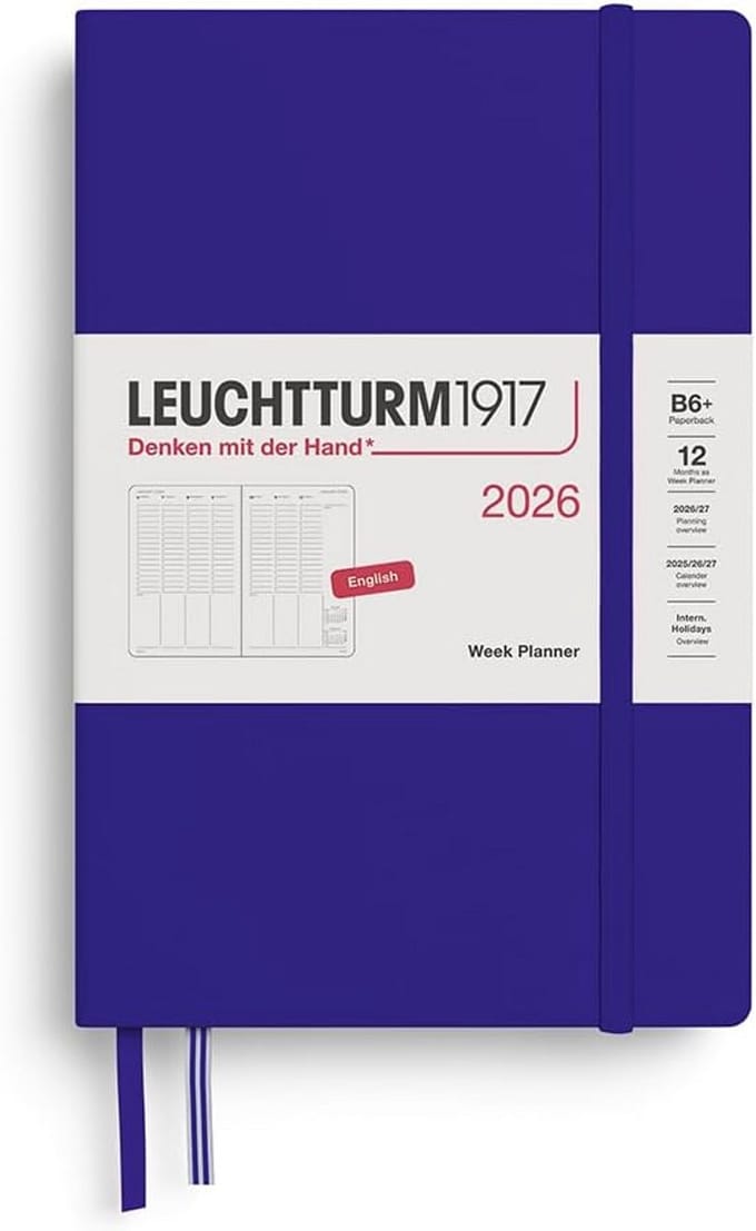 Weekplanner Paperback B6+ 2026 Engels - Overzichtelijke planning met ruimte voor afspraken en notities