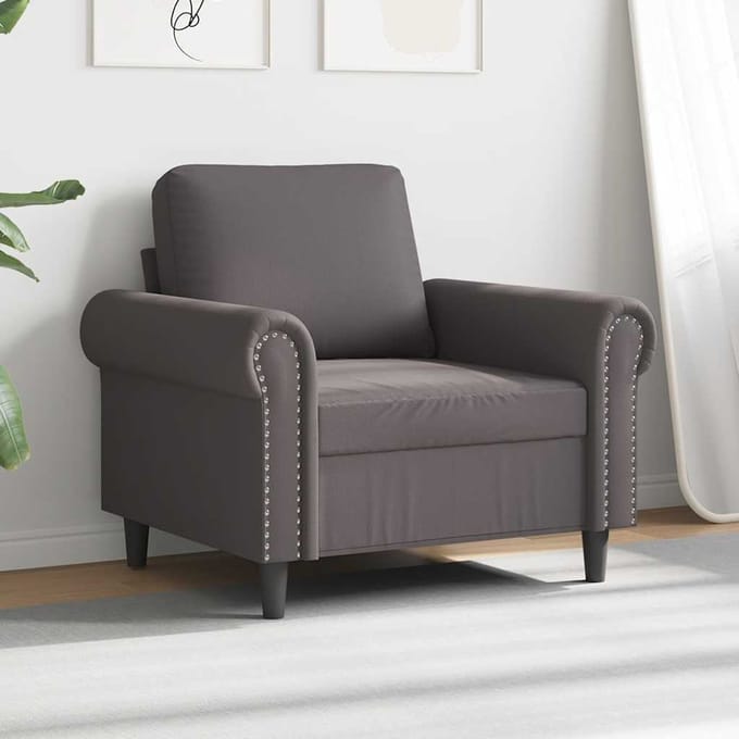 vidaXL - Fauteuil - 60 - cm - kunstleer - grijs