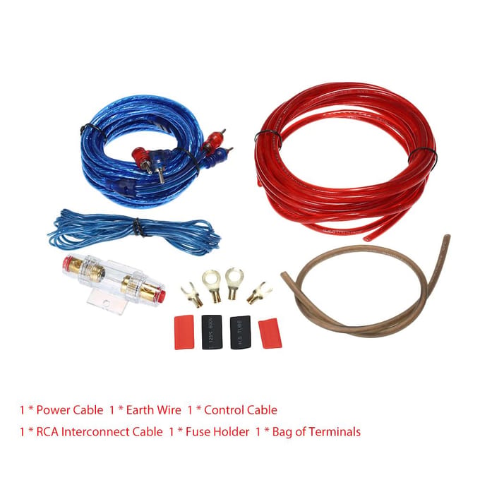 1200 W Car Audio Subwoofer Versterker Installatiekit AMP RCA Bedradingsset Kabel Zekeringhouder Draad Kabel blue
