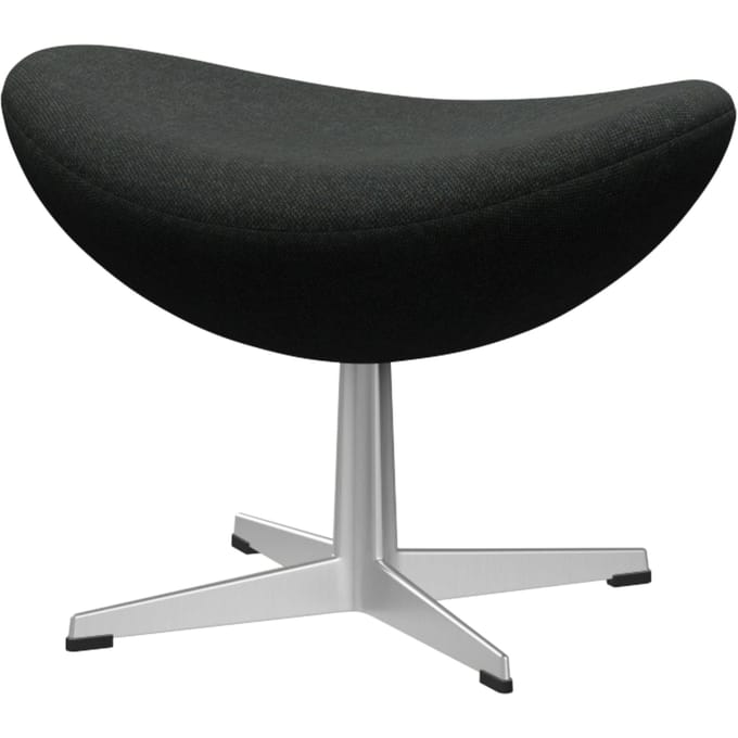 Fritz Hansen Das Ei Voetbank - ReWool 198 zwart/natuur - aluminium
