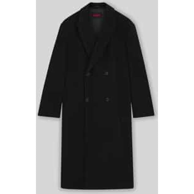 Regular fit lange wollen jas met dubbele knoopsluiting, model 'MENCI2541'