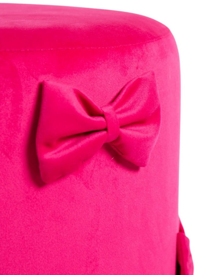 Strik Poef fluweel fuchsia 35x35x40cm