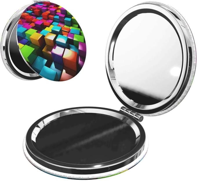Make-up Spiegel - Compacte Spiegel - Snel Opfrissen - Dubbelzijdig Vergroten - Opvouwbaar - Kleurrijk