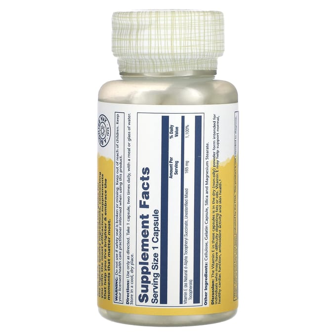 Vitamine E in droge vorm, 165 mg, 100 capsules