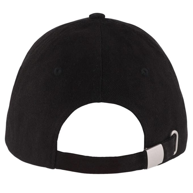 SOLS Buffalo 6 panel baseballpet (Zwart/Loyaal Blauw)