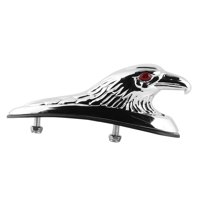 Universeel Motorfiets Voorspatbord Spatbord Decor Ornament Adelaarskop Standbeeld black
