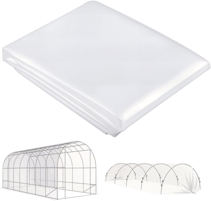 Outsunny-Gewächshausfolie-Kunststoff-7L x 8B m-Transparent