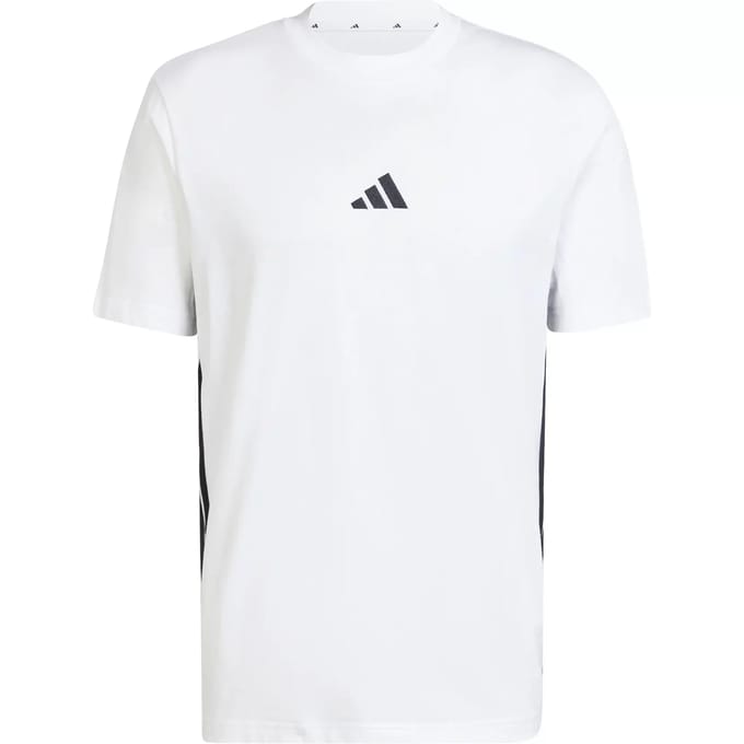 Adidas essentials 3-stripes single jersey t-shirt in de kleur wit.
