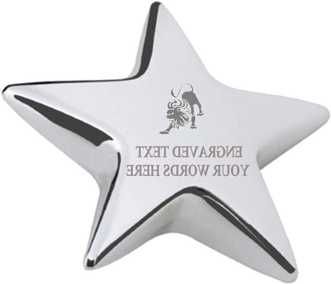 Papiergewicht Sterrenbeeld - Bureau Accessoire - Bureau Organisatie - Hand Gegraveerd Ontwerp - 70mm - Zilver