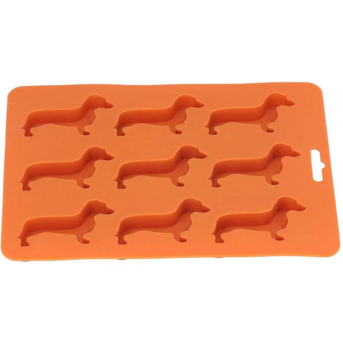Bac à glaçons en silicone en forme de chien, moule à glaçons en silicone pour chocolat, crayons, bougies, yaourts red