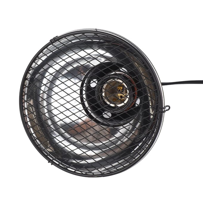 5.5in Reptielenlamp Armatuur Uniforme Verwarming Professionele Ondiepe Koepellamp Kap voor Amfibieën black