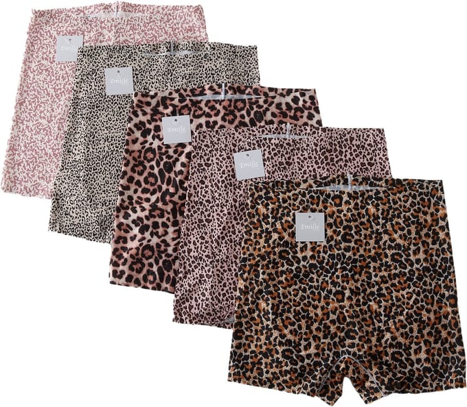 Emilie collection - ondergoed - boxershorts hoge taille - panterprint - Multipack 5 stuks