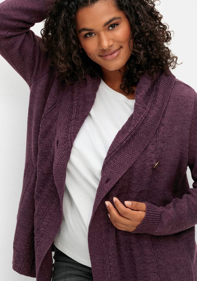 Gebreid vest met capuchon