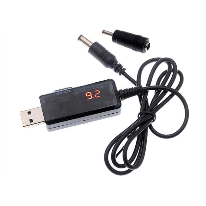 USB Step-up Converter Kabel DC5V naar 9V 12V Boost Power Kabel met DC Jack 5.5x2.1/2.5mm 3.5x1.35mm zwart