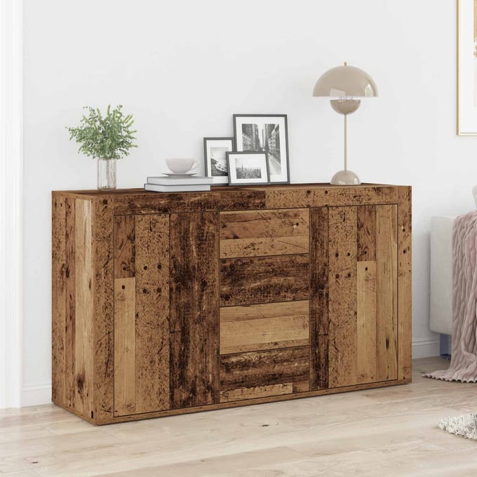 vidaXL - Dressoir - Oudhout - 120 - x - 36 - x - 69 - cm - Bewerkt - hout