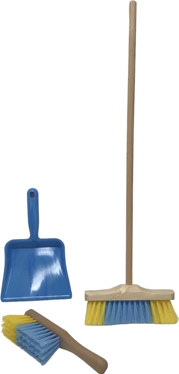 3-delige kinder Bezemset blauw Gele bezem set ca. 49 cm.