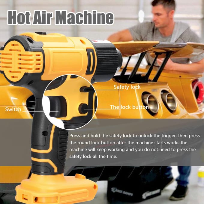 Draadloze handbediende heteluchtmachine Lithium oplaadbare verwarmingsapparatuur Temperaturen instelbaar 5 Nozzels & 2 Scrapers veelkleurig