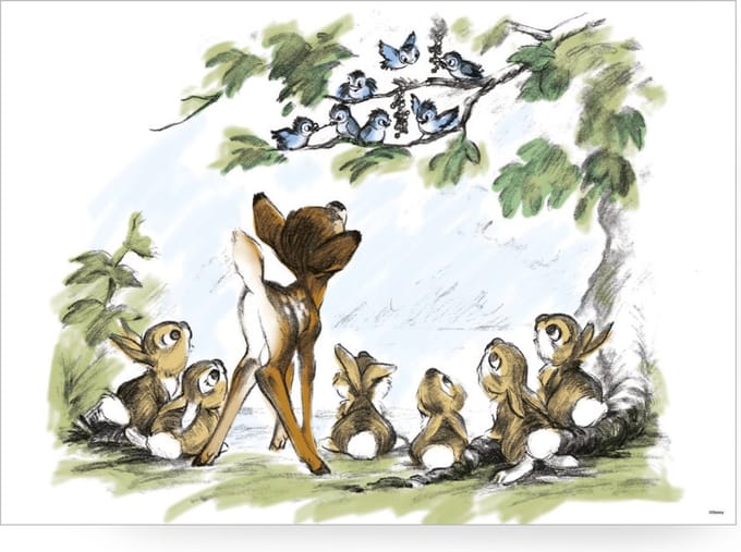 Disney Bami Bambi & Vriendjes Canvas 50x70 cm