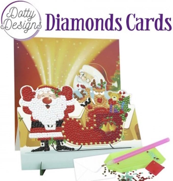 Dotty Designs Diamond Easel Card 147 - Santa with Sleigh