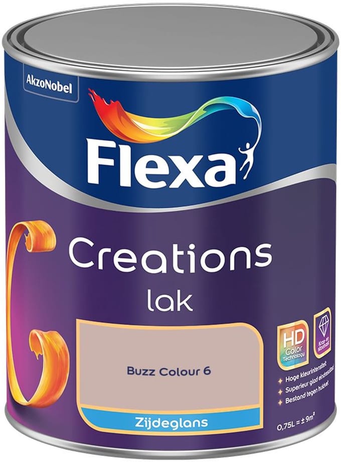 Flexa - Creations Lak Zijdeglans - Buzz Colour 6 - Mengverf - 750 Ml