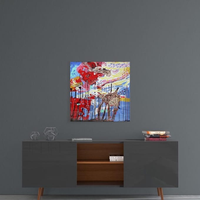 Star Wars abstracte glas schildering 100x100 cm