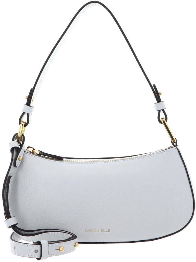 COCCINELLE Leren schoudertas avondtas Merveille Mini Bag Snow Lichtgrijs