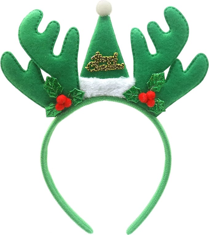 Haarband voor Kerst - Diadeem Kerstmis - Gewei Groen