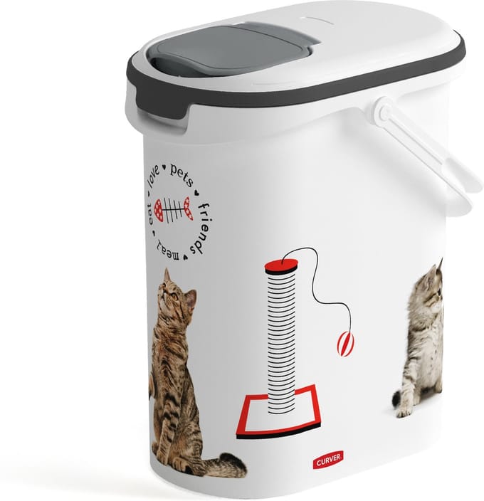 Curver Voedselcontainer Kat - 10L - 4KG - 30x19x35cm - Wit/Grijs