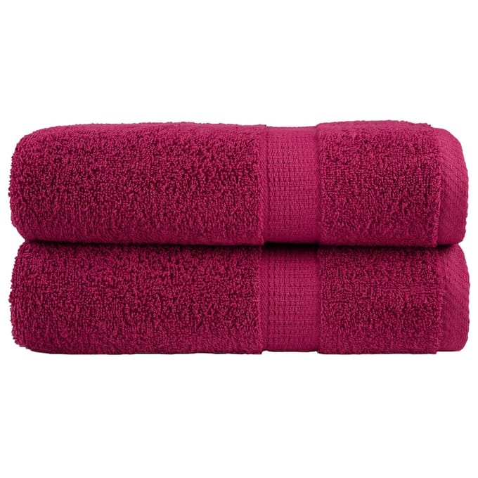 vidaXL - Handdoeken - SOLUND - 2 - st - 600 - g/m² - 50x100 - cm - bordeauxrood
