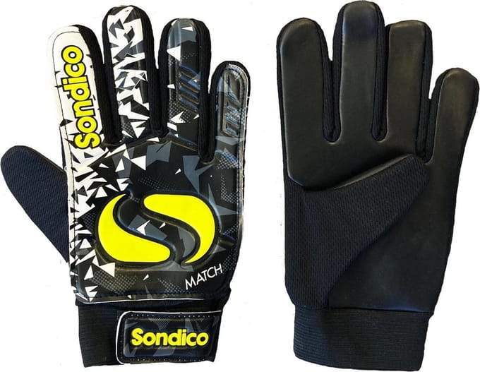 Sondico Keepershandschoenen Match - Senior - Zwart/Wit/Geel - maat 9